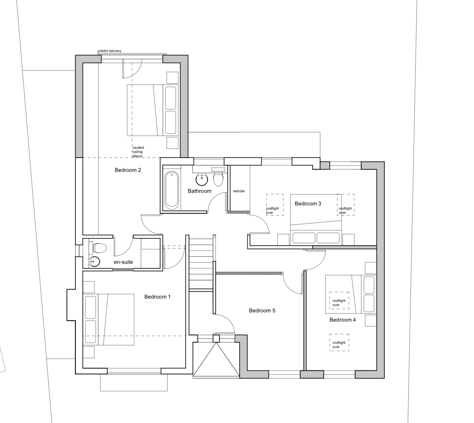 Larch Architects Willowbank Road - Upper Floor Drawings